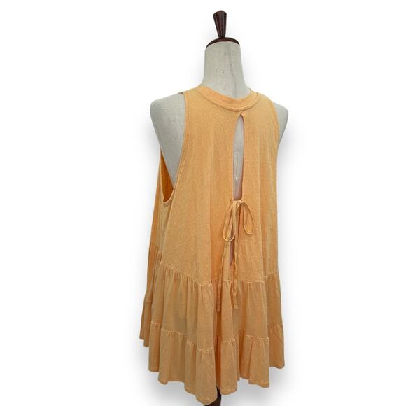Free People Tiered Tunic Tank Top Size XS Oversized Apricot Orange Right on Time - Picture 8 of 11